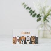 キュート図解入りの、写真付きのドッグ品種グルーミング 名刺 (スタンド正面)