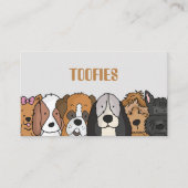 キュート図解入りの、写真付きのドッグ品種グルーミング 名刺 (正面)