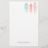 キュート図解入りの、写真付きのボヘミア夢想家モノグラム 便箋 (正面)