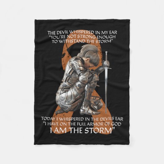 キュート多発性硬化症女性ギフトオレンジアワレネ フリースブランケット (正面)