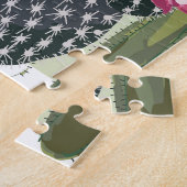 キュート多肉植物:ヴィンテージサボテン模様 ジグソーパズル (側面)