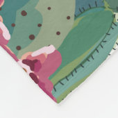 キュート多肉植物：ヴィンテージサボテン模様 フリースブランケット (角)