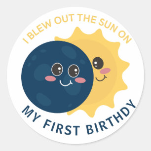 キュート太陽のトータル日食第1誕生日月日 ラウンドシール