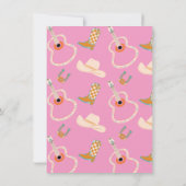 キュート女性のカーボーイモダンホースウェスタン誕生日 招待状 (裏面)