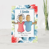 キュート姉おもしろいことわざ民族漫画誕生日 カード (正面)