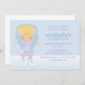 キュート姿スケーター誕生日 招待状 (正面/裏面)