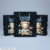 キュート宇宙飛行士ベアー抱き枕誕生パーティー ミディアムペーパーバッグ