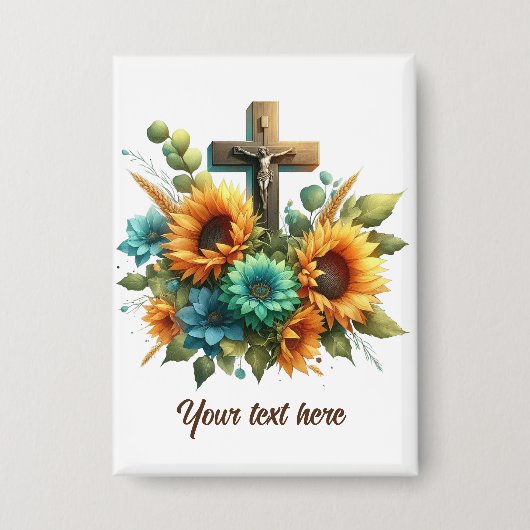 キュート宗教十字架の追加文字 缶バッジ (正面)