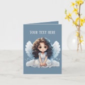 キュート宗教天使の追加文字 カード (黄色い花)