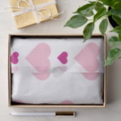 キュート対称マルチピンクハートオンホワイト 薄葉紙 (ギフト)