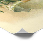 キュート小さな女の子ピンクローゼス ポスター (角)