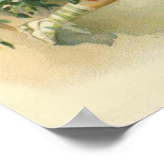 キュート小さな女の子ピンクローゼス ポスター (角)