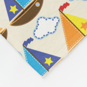 キュート帆船模様2 フリースブランケット (角)