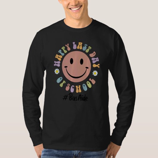 キュート幸せスクールバスの最後の日の運転助手squa tシャツ (正面)