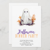 キュート幽霊オレン葉ジアンディナーパーティー 招待状 (正面/裏面)