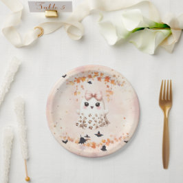 キュート幽霊カボチャこうもりハロウィン ペーパープレート