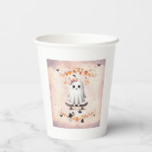 キュート幽霊カボチャこうもりハロウィン 紙コップ (裏面)