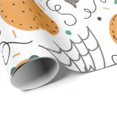 キュート幽霊カボプキンハロウィーンドードルイラストレーション ラッピングペーパー (ロールコーナー)