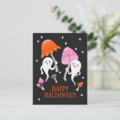 キュート幽霊キノコハッピーハローウィン シーズンポストカード (スタンド正面)