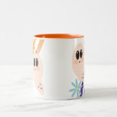 キュート幽霊グールレトログルーヴィフローラ ツートーンマグカップ (中央)