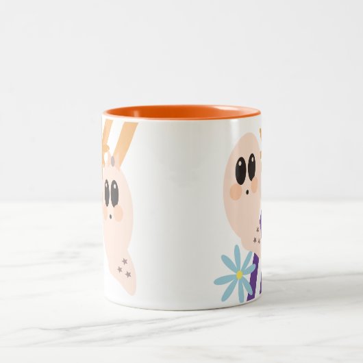 キュート幽霊グールレトログルーヴィフローラ ツートーンマグカップ (中央)
