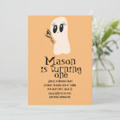 キュート幽霊ドードルハロウィーンナイエイジ誕生日 招待状 (スタンド正面)