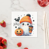キュート幽霊パンプキンハロウィンホリデー スタンダードカクテルナプキン (インサイチュ)