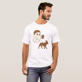 キュート幽霊歩くフレンチー Tシャツ (正面フル)