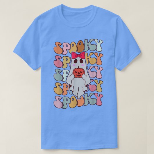 キュート幽霊秋秋不気味レトログルービーハロー Tシャツ (デザイン正面)