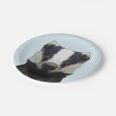 キュート幾何学バッジャーピンク紙プレート ペーパープレート (アングル)