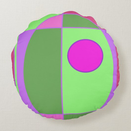 キュート幾何学模様 ラウンドクッション (裏面)