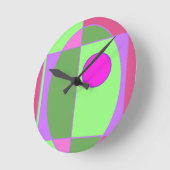 キュート幾何学模様 ラウンド壁時計 (傾斜)