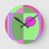 キュート幾何学模様 ラウンド壁時計 (正面)