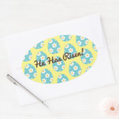 キュート彼がイースターのラウンドクラシックステッカーを復活 楕円形シール (封筒)