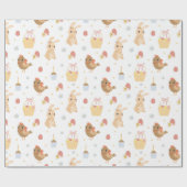 キュート復活祭パターンラッピング紙 ラッピングペーパー (フラット)