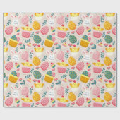 キュート復活祭パターンラッピング紙 ラッピングペーパー (フラット)