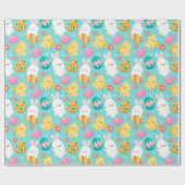 キュート復活祭パターンラッピング紙 ラッピングペーパー (フラット)