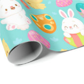 キュート復活祭パターンラッピング紙 ラッピングペーパー (ロールコーナー)