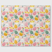 キュート復活祭パターンラッピング紙 ラッピングペーパー (フラット)