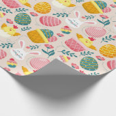 キュート復活祭パターンラッピング紙 ラッピングペーパー (角)