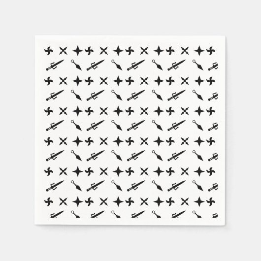 キュート忍者ウォリアー子供の誕生日 スタンダードカクテルナプキン (正面)