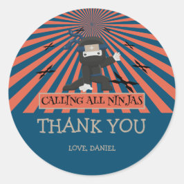 キュート忍者ウォリアー子供の誕生日 ラウンドシール