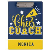 キュート応援コパーソナライズされたーチブルー&イエ王室のロー クリップボード (正面)