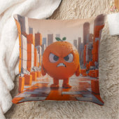 キュート怒オレンジスクエアクッション クッション (ブランケット)