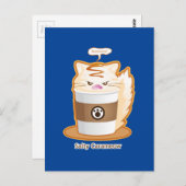 キュート怒塩キャラメルコーヒー子猫 ポストカード (正面/裏面)