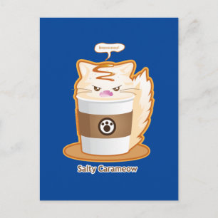 キュート怒塩キャラメルコーヒー子猫 ポストカード