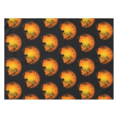 キュート怖いハッピーハローウィン墓地ブラックオレンジ テーブルクロス (正面(横))