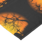 キュート怖いハッピーハローウィン墓地ブラックオレンジ テーブルクロス (アングル)