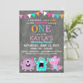 キュート怖いリトルモンスターズ誕生日 招待状 (スタンド正面)