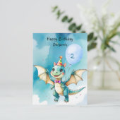 キュート恐竜のロアボーイハッピーバースデーパーティー ポストカード (スタンド正面)